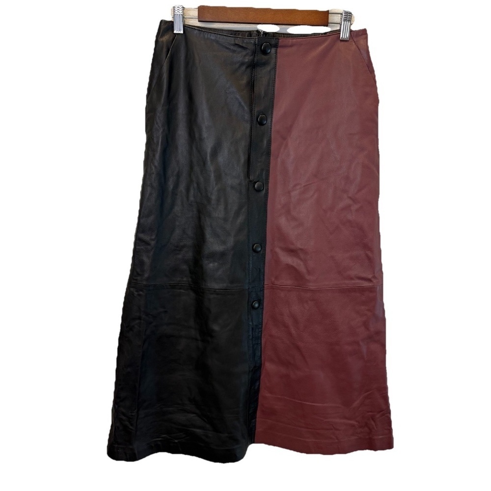 Stand Studio Nata Midi Skirt Lambs Leather Nwt Size 38 Or Us 6 repaired